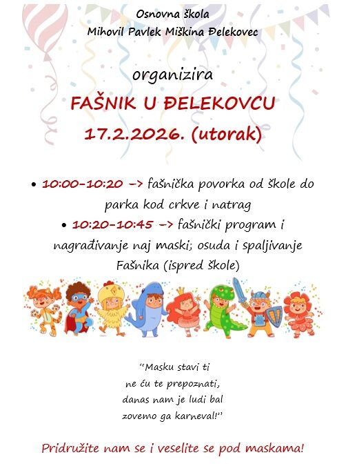 DOĐITE NA FAŠNIK U ĐELEKOVCU