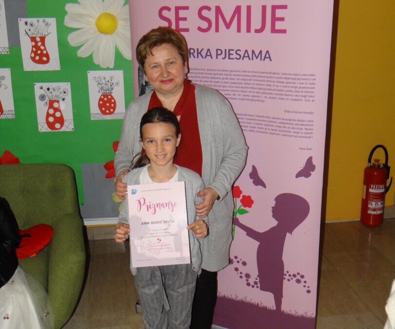 ANNA MARIE PAVŠA (3.R.) OSVOJILA 2.MJESTO NA LITERARNOM NATJEČAJU “SRCE MI SE SMIJE”