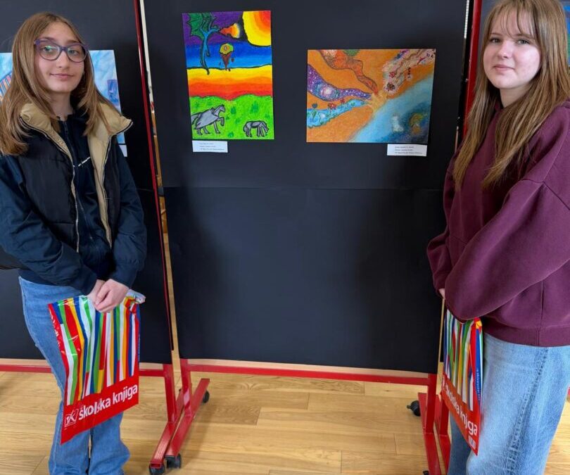 KATJA LEGEMEC I LANA ŠIPEK PREDSTAVLJALE SU ŠKOLU NA ŽUPANIJSKOM NATJECANJU IZ LIKOVNE KULTURE