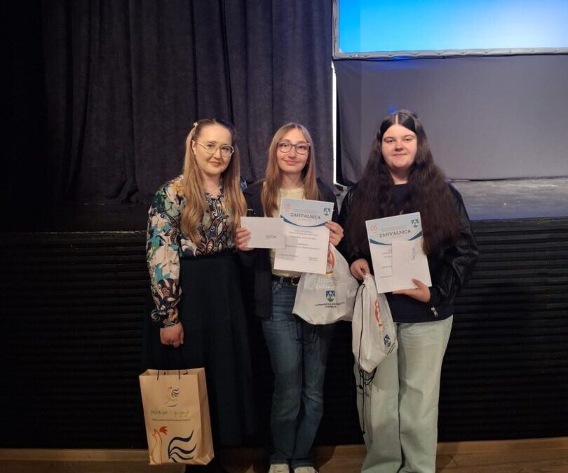 LANA PUNEK I LANA ŠIPEK (8.R.) DOBITNICE NAGRADE U ŽUPANIJSKOM NATJEČAJU